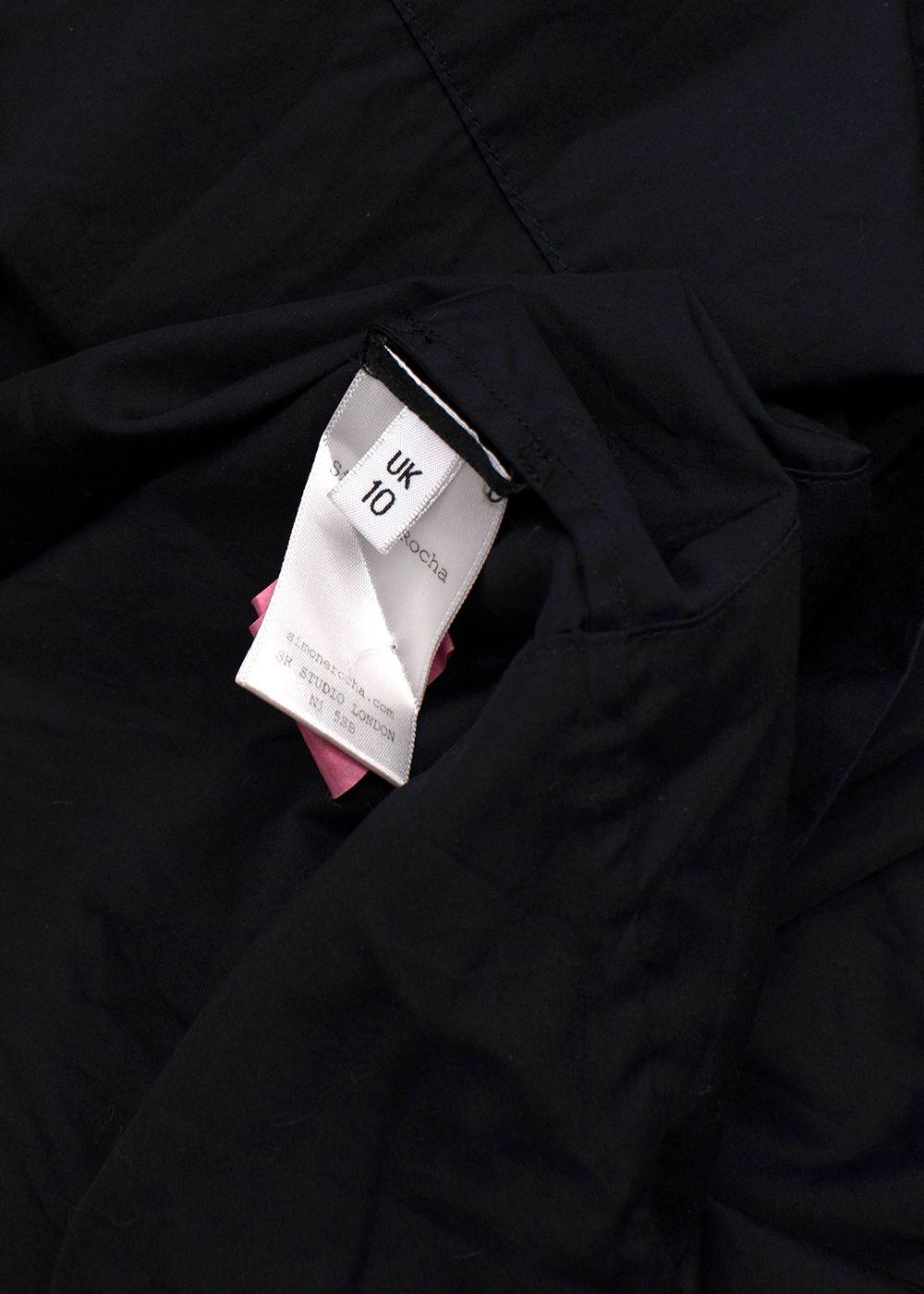 Simone Rocha Black Cotton Poplin Midi Dress
