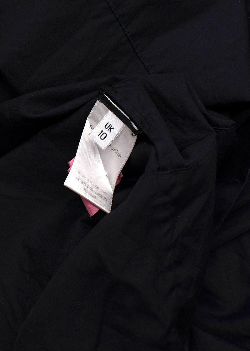 Simone Rocha Black Cotton Poplin Midi Dress