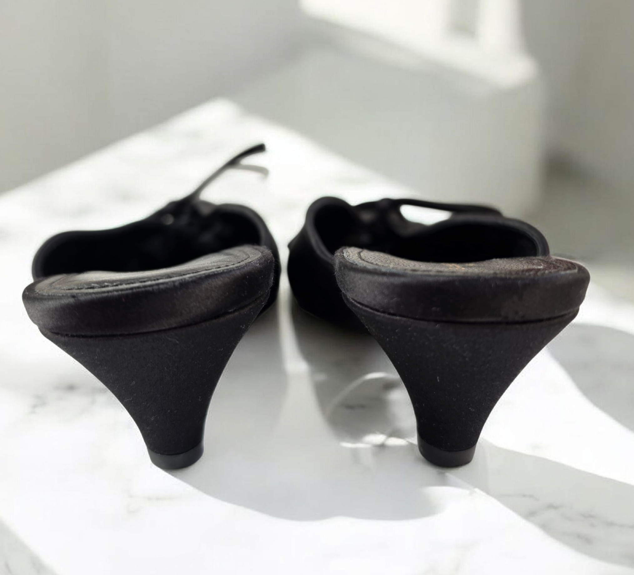 Balenciaga Black Satin Mules