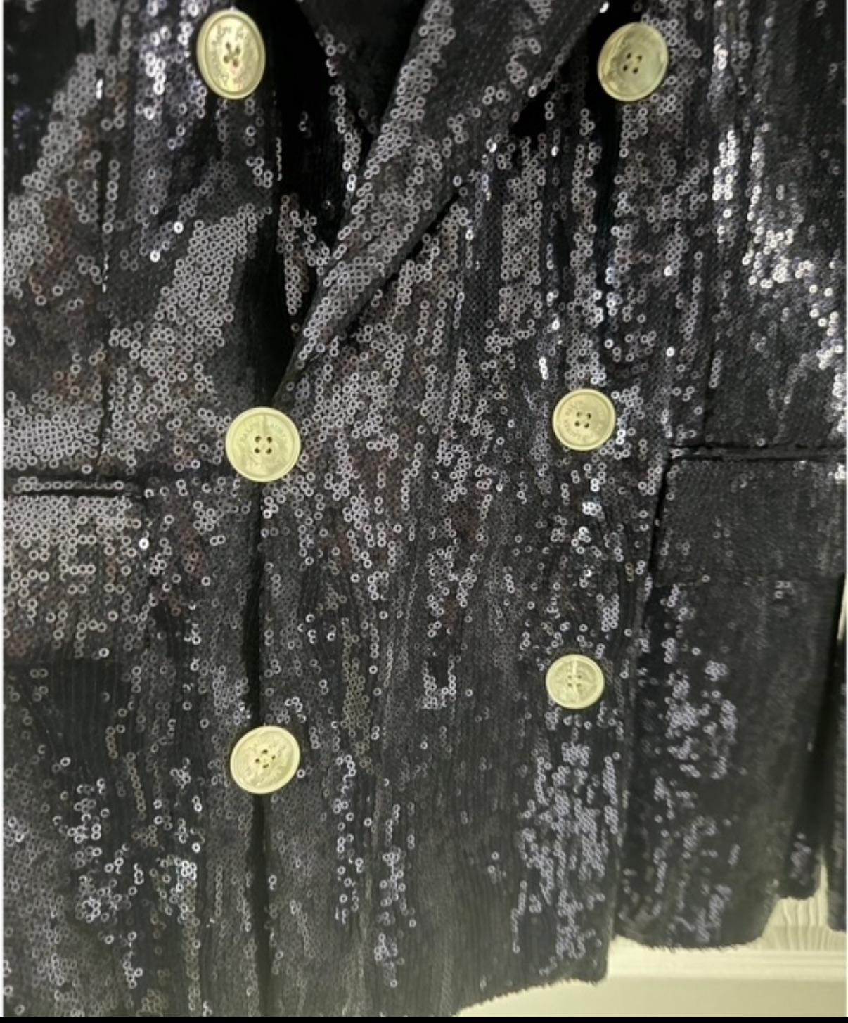 Ralph Lauren Collection Blue Sequin Camden Blazer