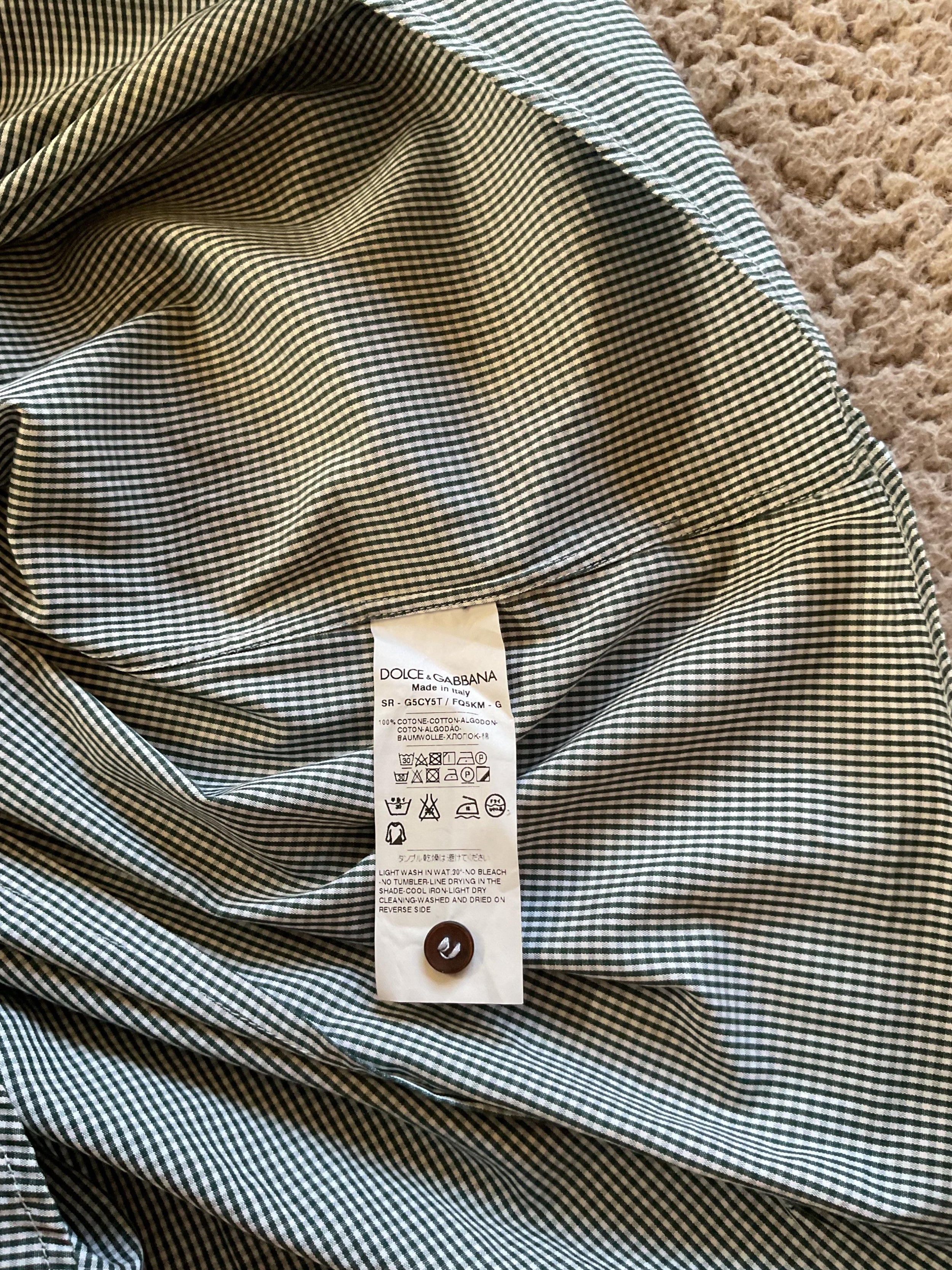 Dolce & Gabbana Green Check Shirt