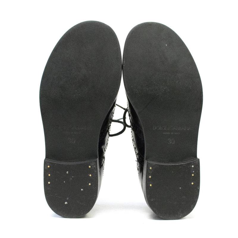 Dolce & Gabbana Girls Black Lace Up Brogues