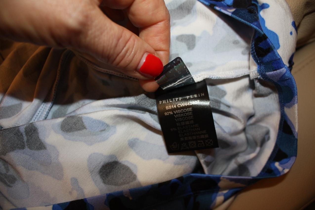 Philipp Plein Blue Animal Print Dress