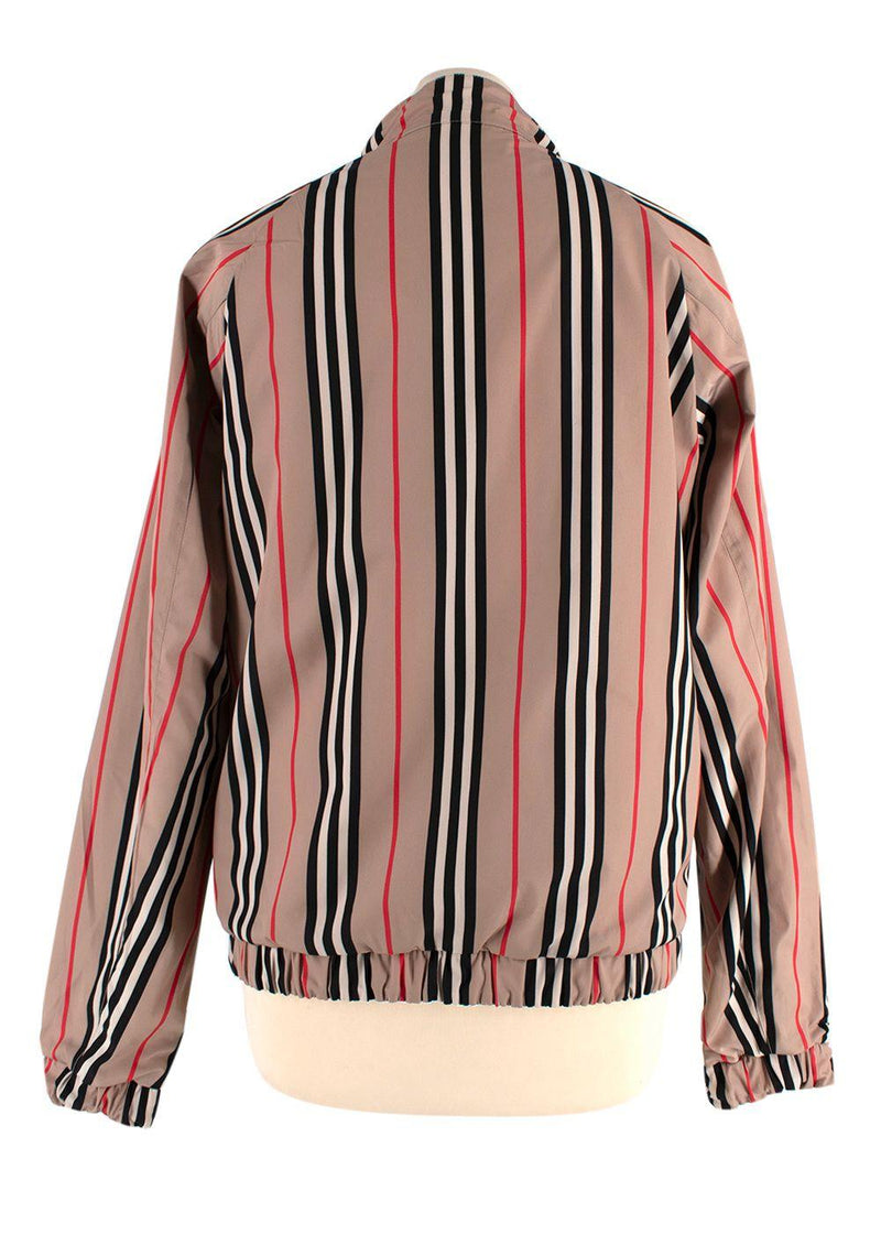 white sports coat with Burberry print