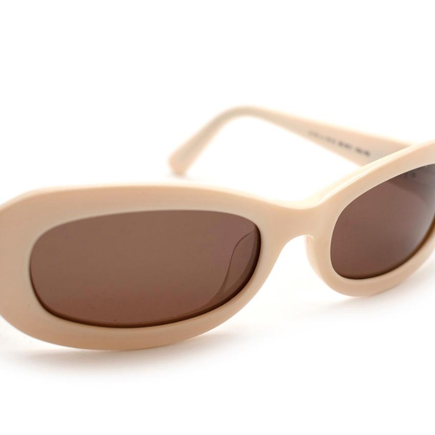 Celine Cream Vintage Oval Sunglasses