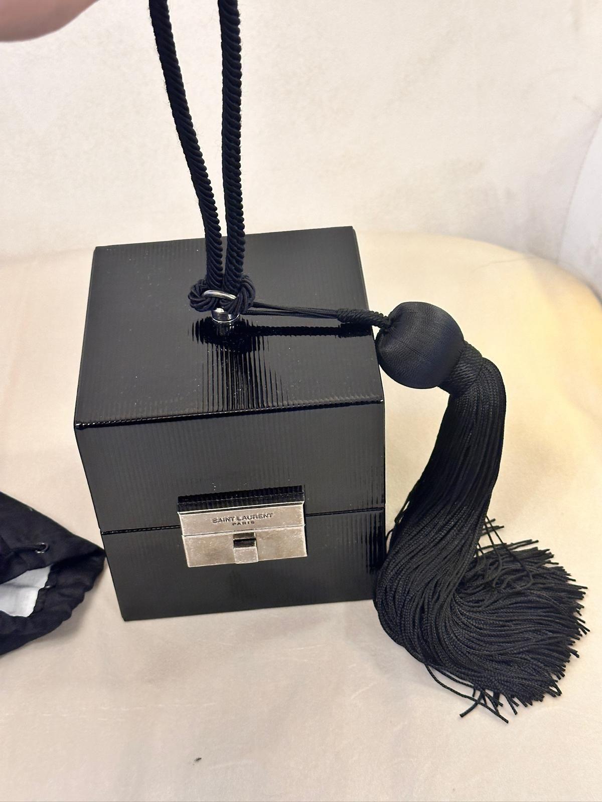 Saint Laurent Black Patent Leather Box Bag
