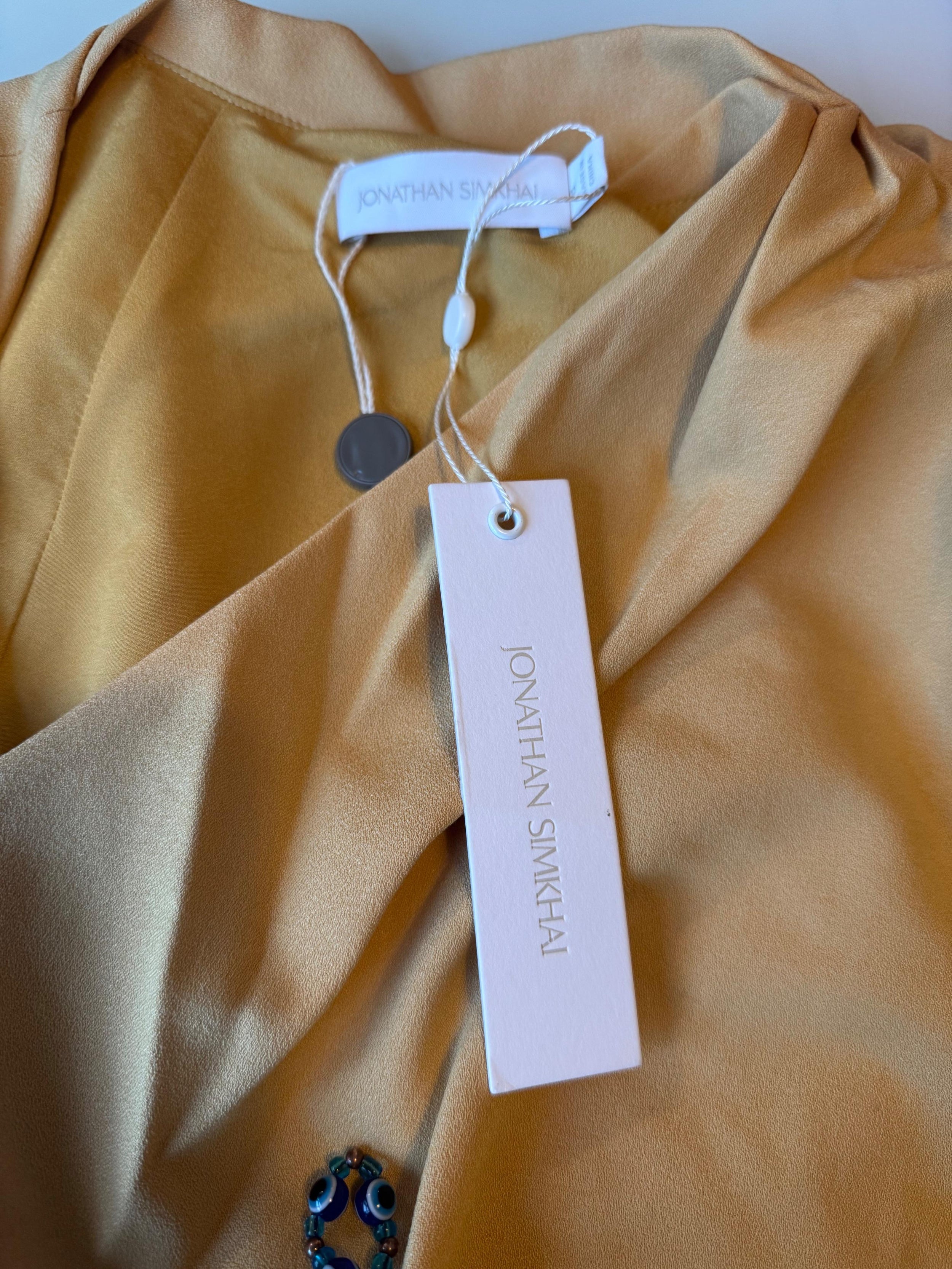 Jonathan Simkhai Yellow Drape Midi Dress