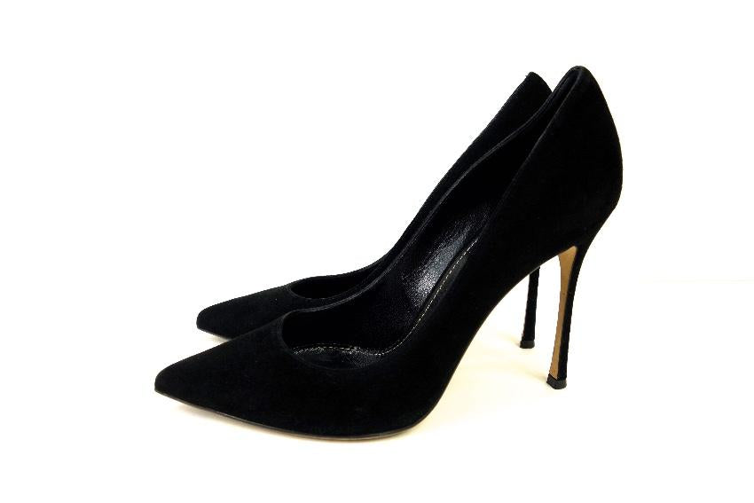 Sergio Rossi Black Suede & Leather Pumps