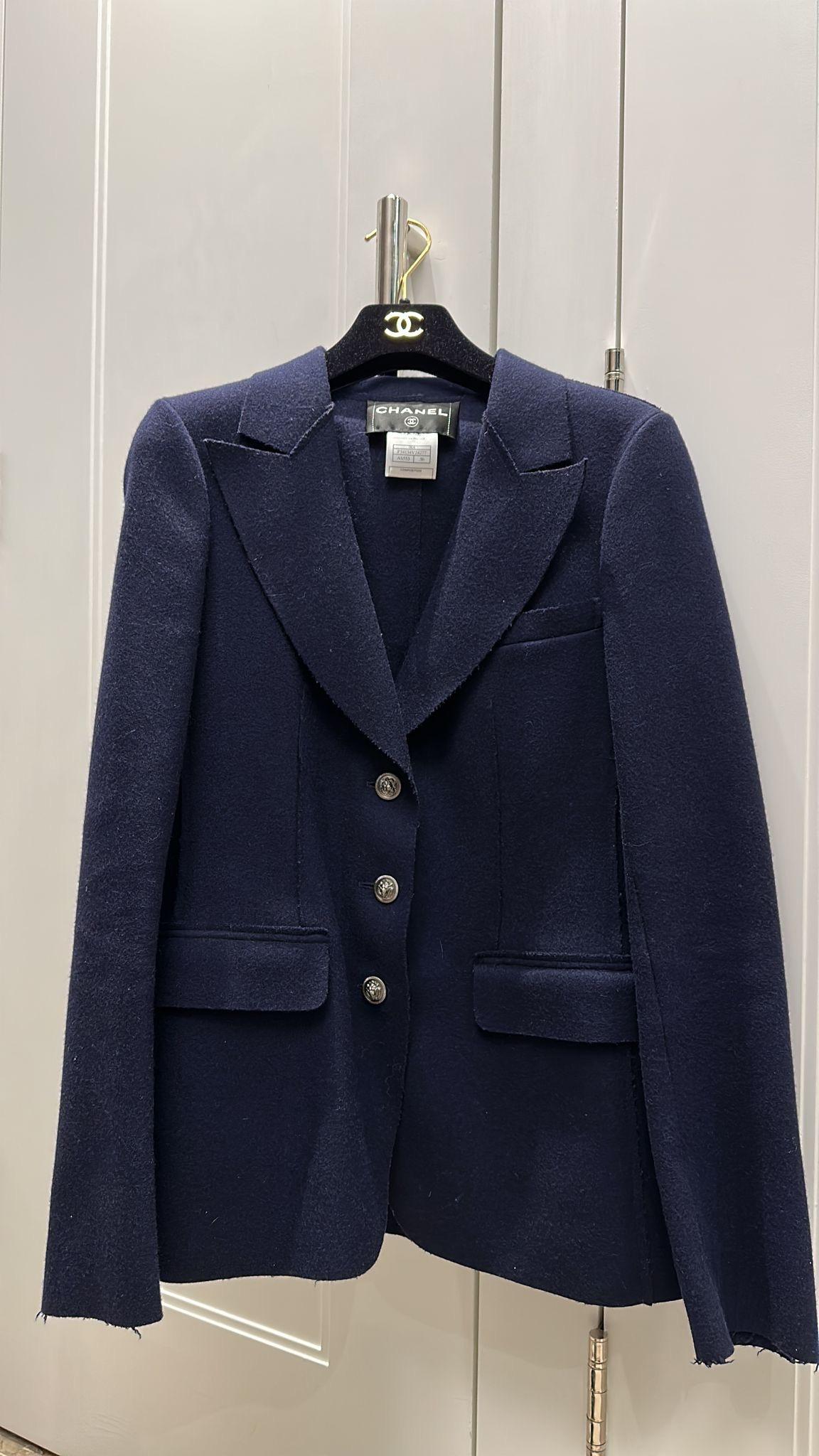 Navy Blue Classic Wool Blazer