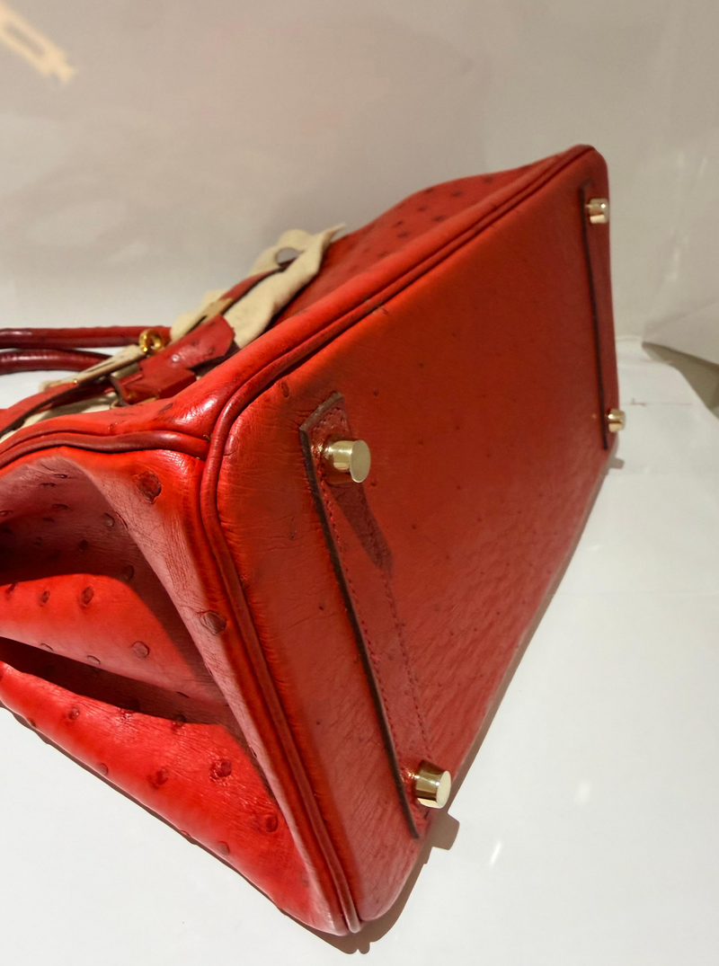 Hermes Birkin 30 in Red Ostrich GHW