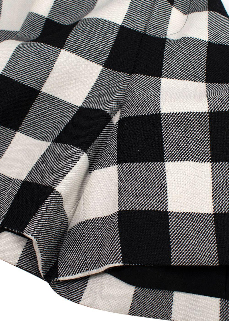 Dior Black and White Gingham High Waisted Wool Shorts