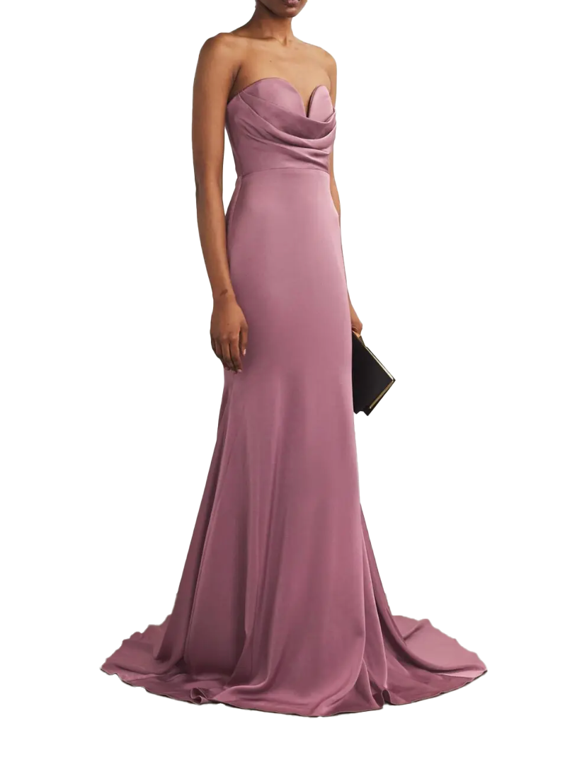 Alex Perry  Satin Crepe Draped Gown
