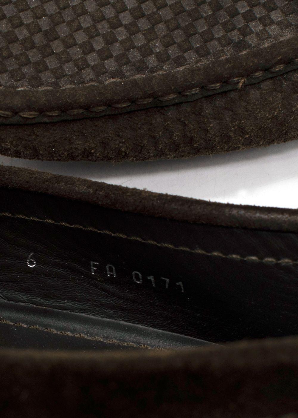 Louis Vuitton Khaki Suede Monte Carlo Slip On Loafers