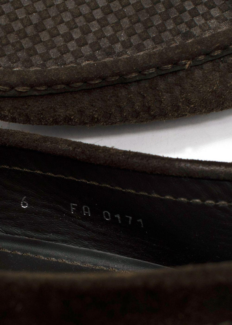 Louis Vuitton Khaki Suede Monte Carlo Slip On Loafers