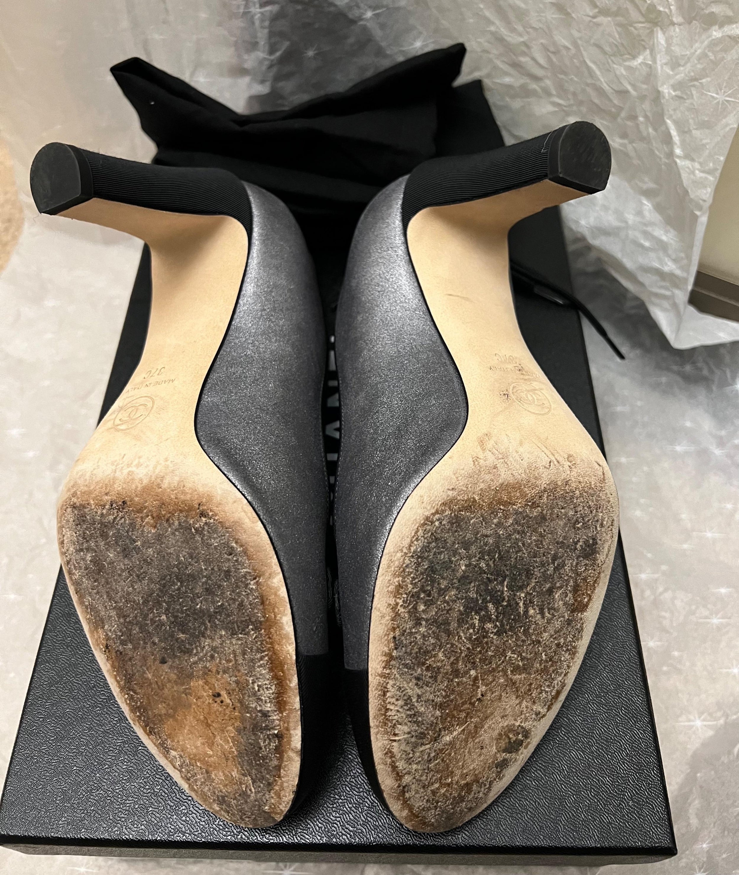 Silver Glitter Cap-Toe Pumps