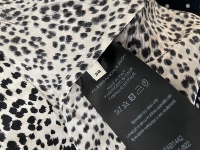 Alessandra Rich Silk Jacquard Leopard Skater Dress