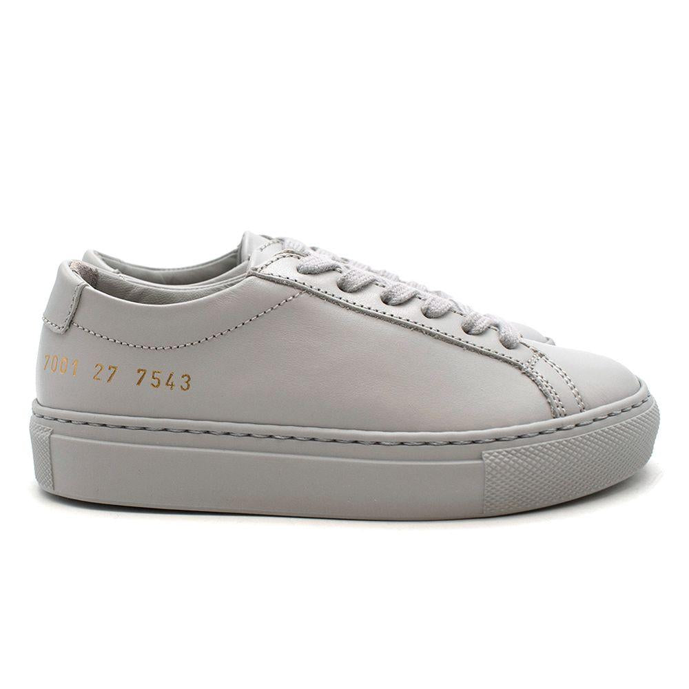 Achilles Grey Leather Trainers