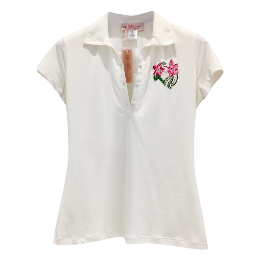 Blumarine Hand Painted & Embroidered Floral Top