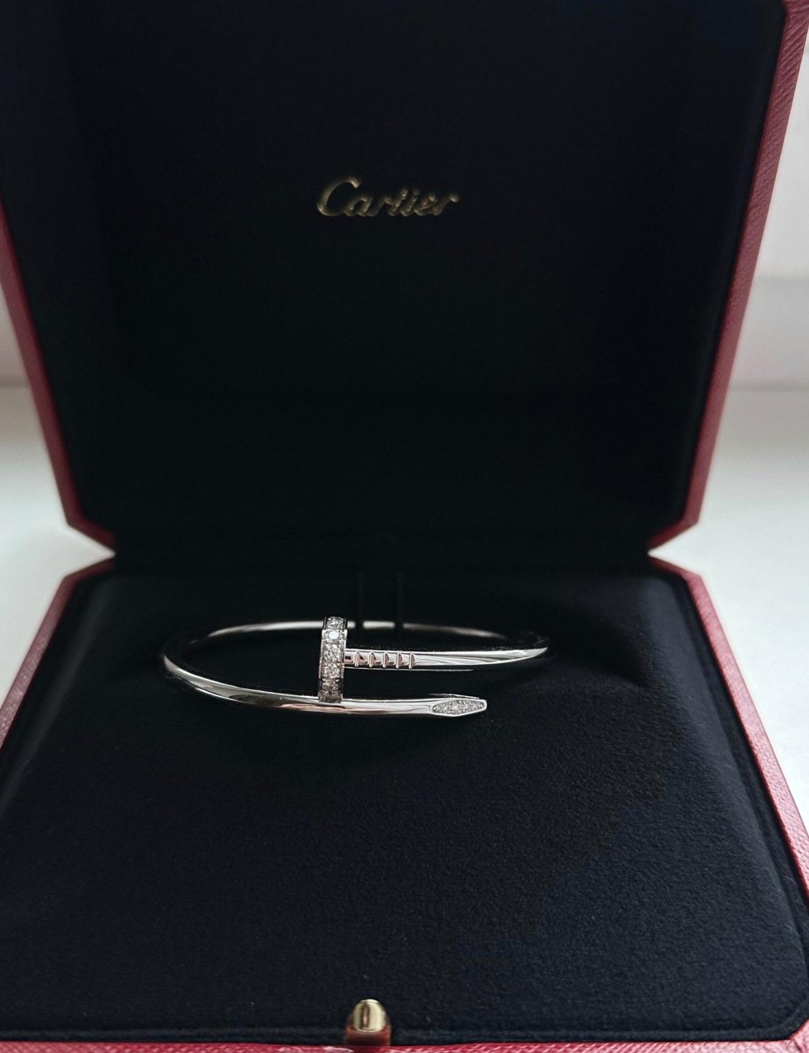 White Gold Diamond Set Juste Un Clou Bracelet