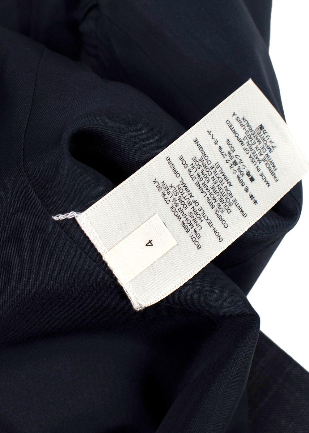The Row Navy Wool and Silk Blend Longline Blazer