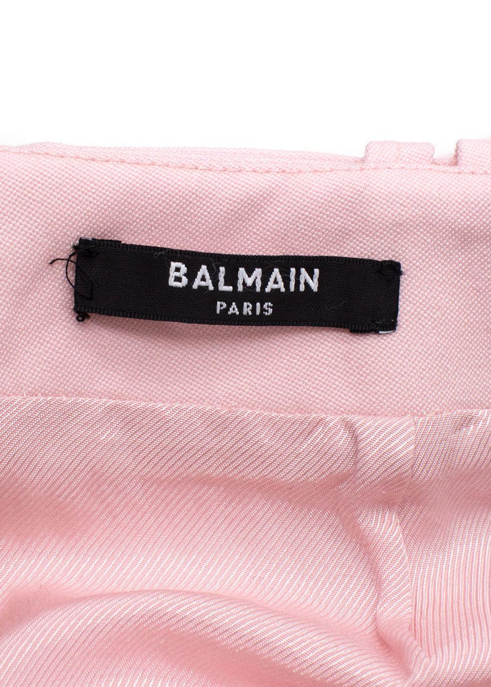 Balmain Pink Belted Mini Skirt