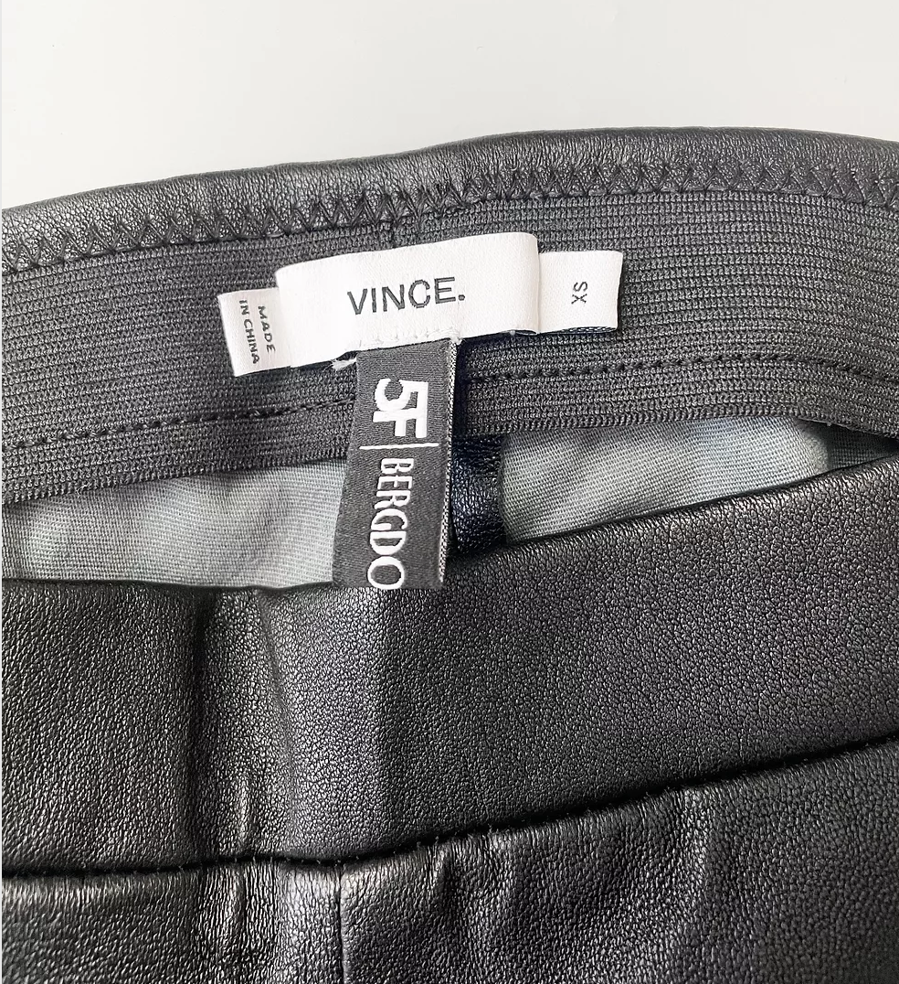 Vince Black Stretch Leather Leggings