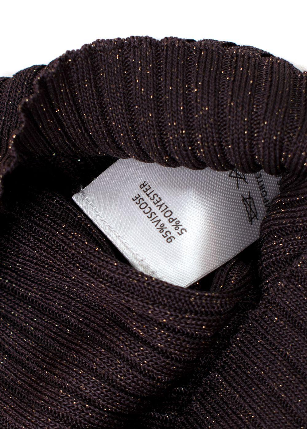 Aya Muse Brown Lurex Ribbed Knit Vest