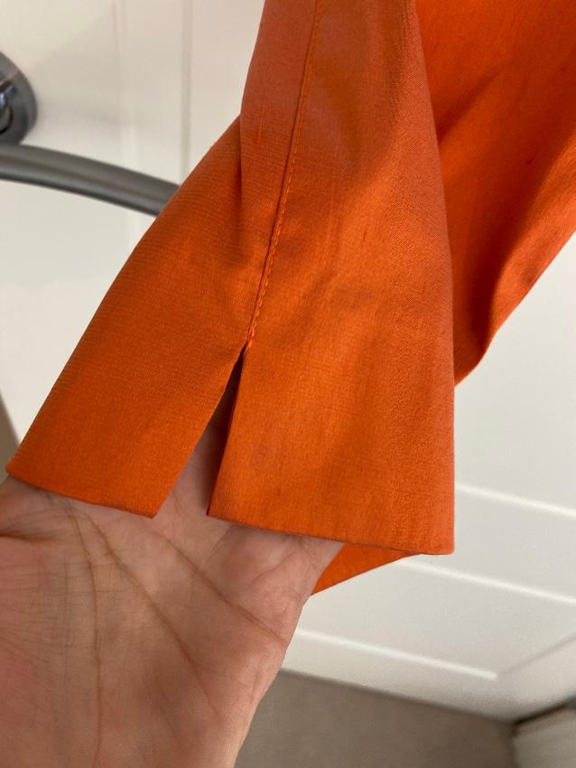 PAROSH Orange Silk Slim Fit Pants