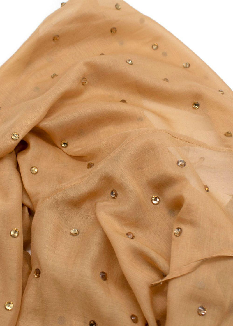 Oseree Golden Beige Cotton/Silk SS24 Gem Pants