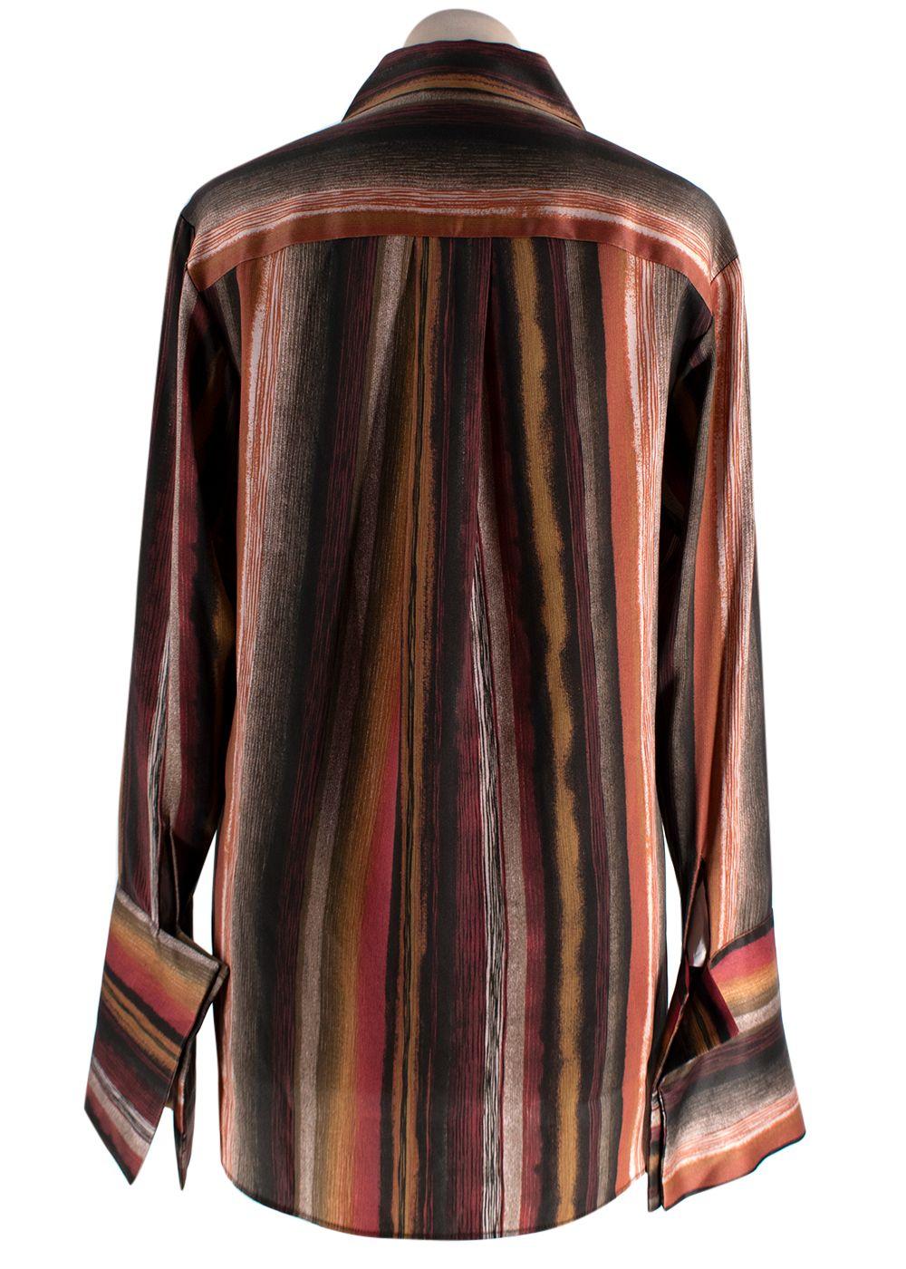 Bite Organic Silk High Low Striped Shirt and Trouser Set