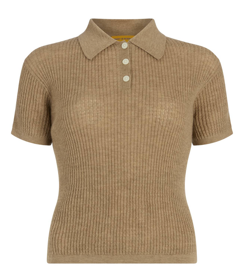 Guest In Residence Cashmere Shrunken Polo Shirt