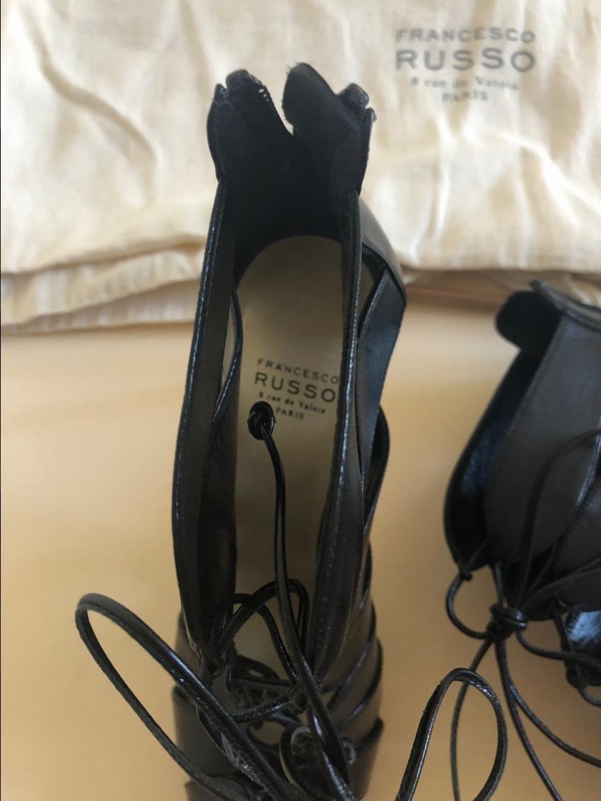 Francesco Russo Lace-Up Cut-Out Ankle Boots