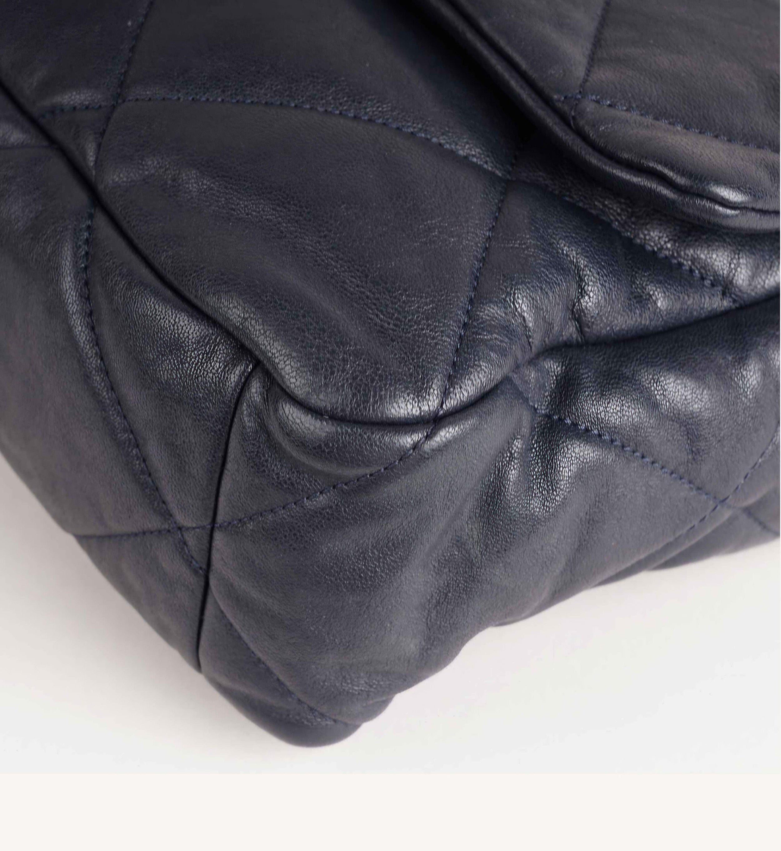 Chanel Navy Blue 19 Large Flap Bag