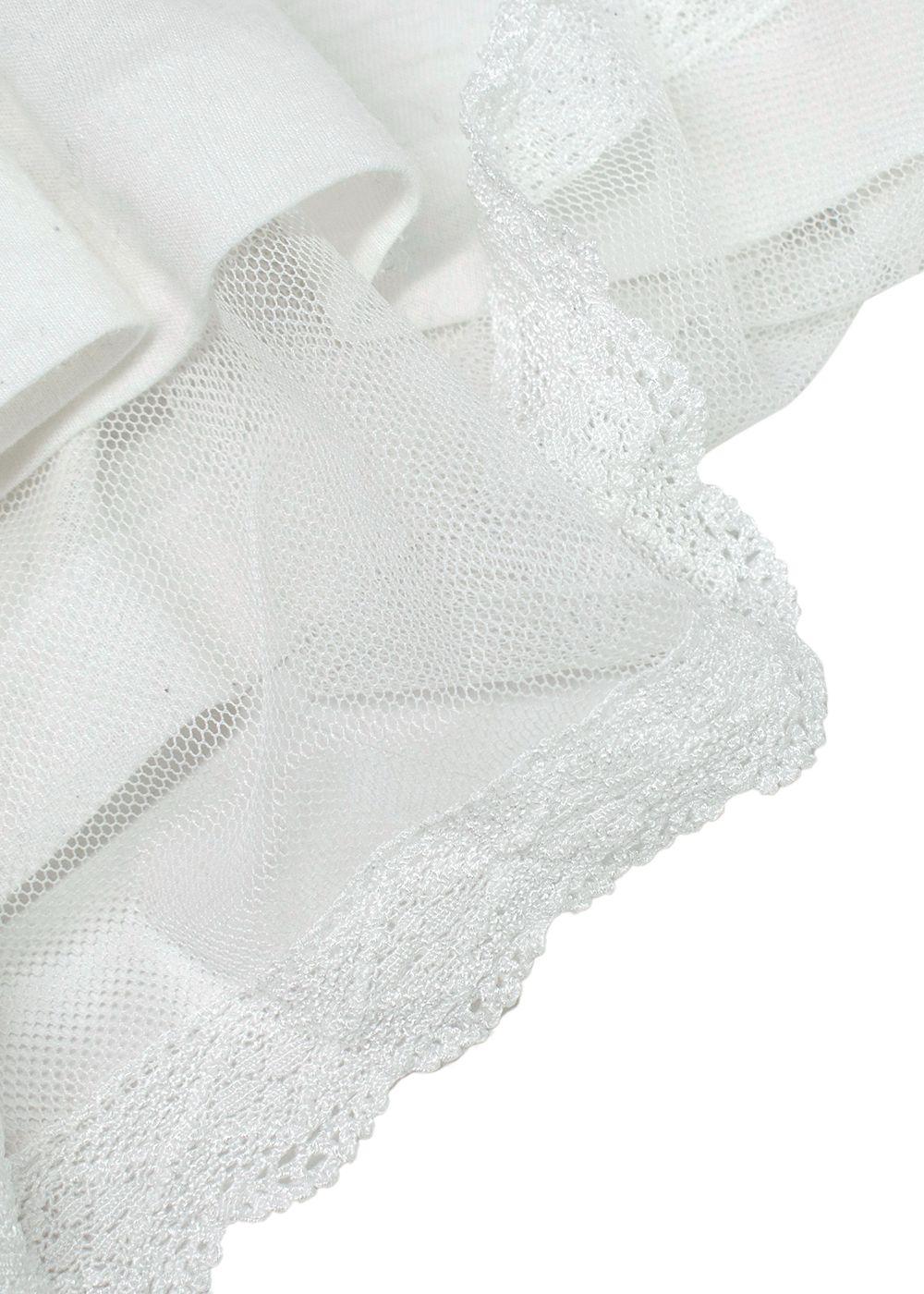 Sacai Luck Lace Trim White T-Shirt