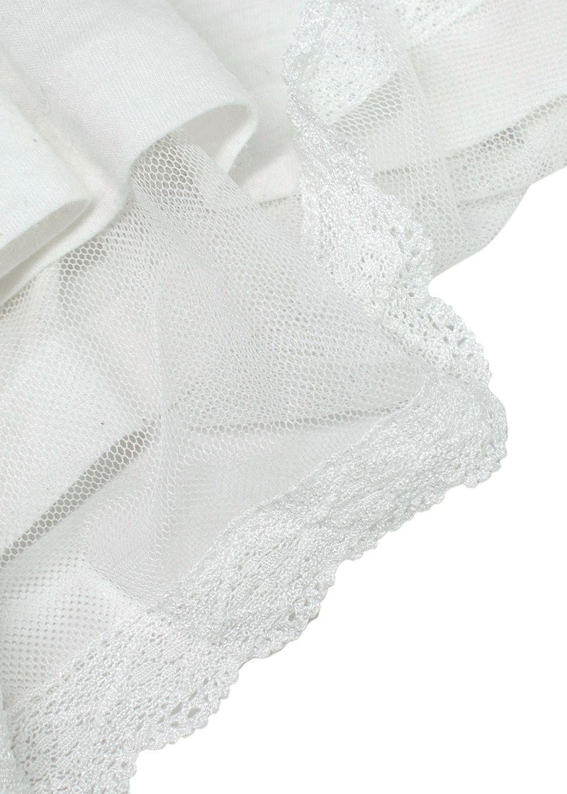 Sacai Luck Lace Trim White T-Shirt