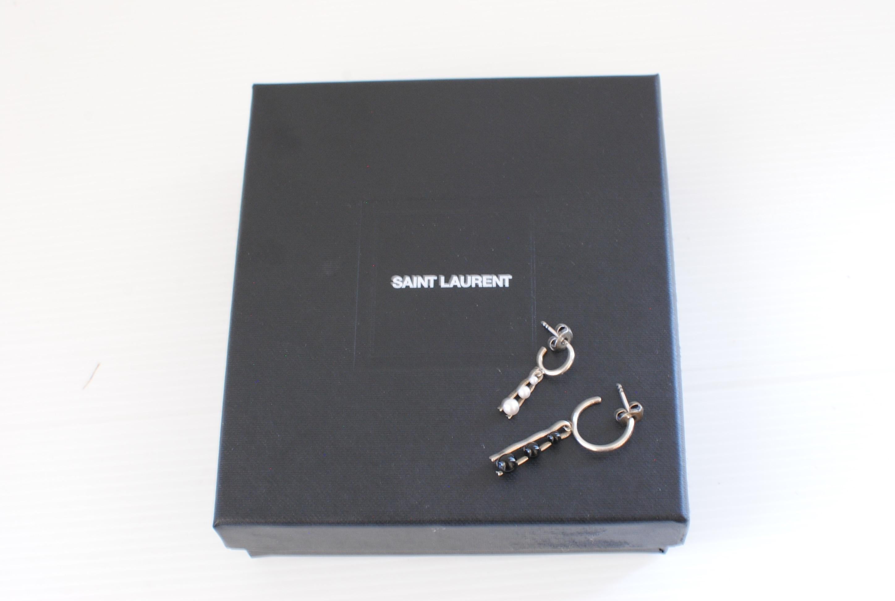 Saint Laurent Faux Pearl Drop Earrings
