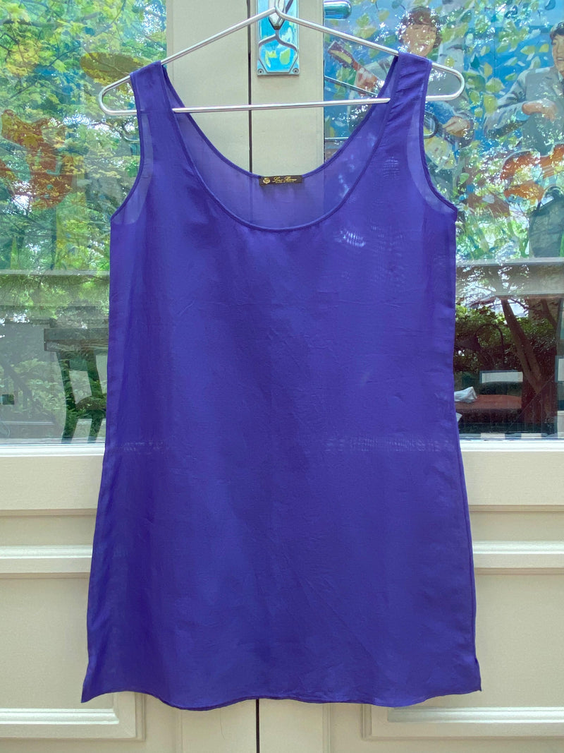 Purple Silk Blend Sleeveless Top