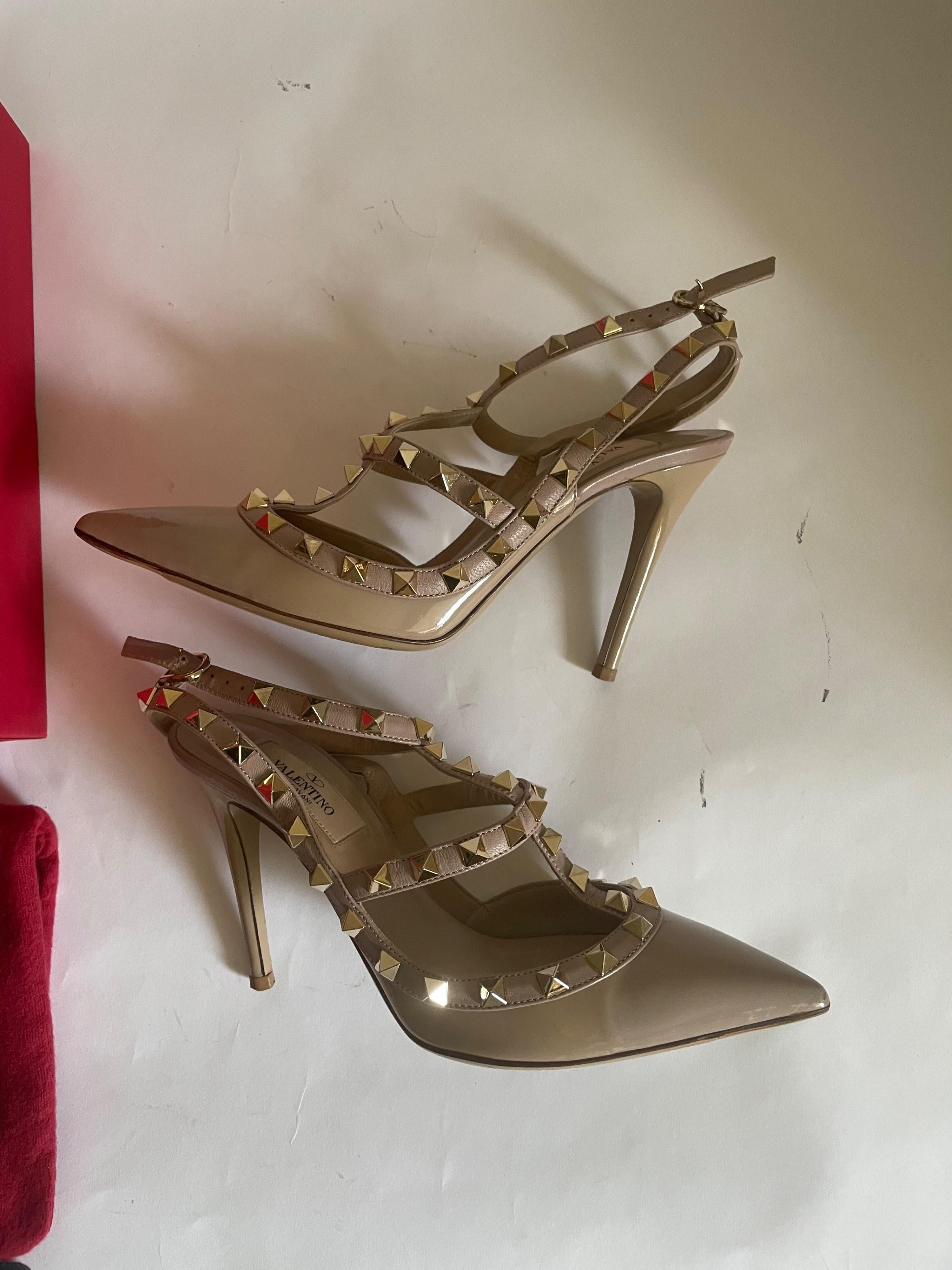 Patent Leather Rockstud Caged 100 Pumps