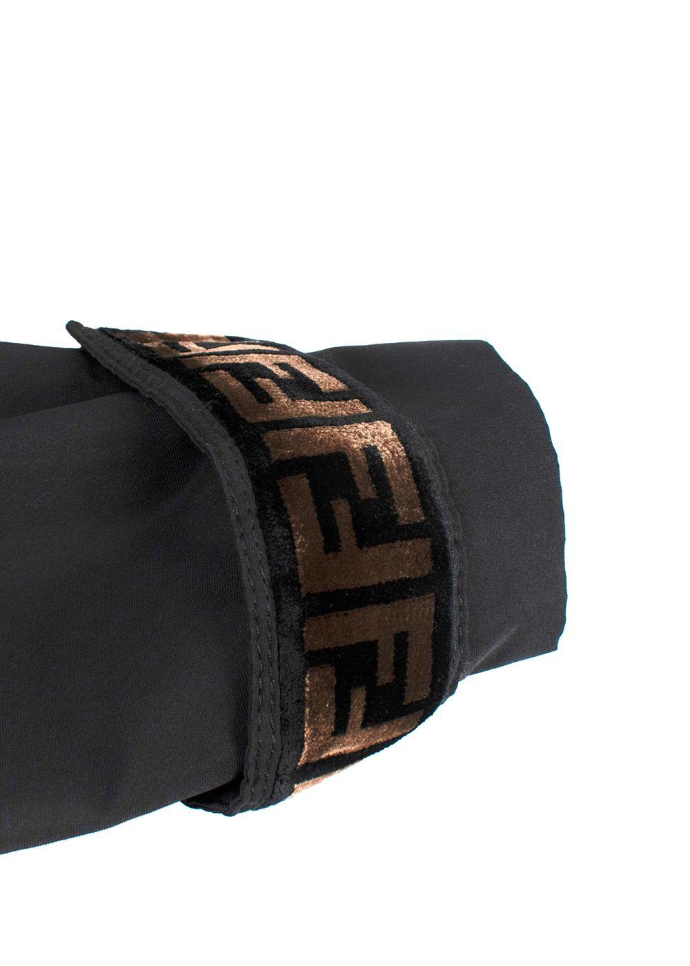 Fendi Black Short Trench Coat with Faux Fur Detail