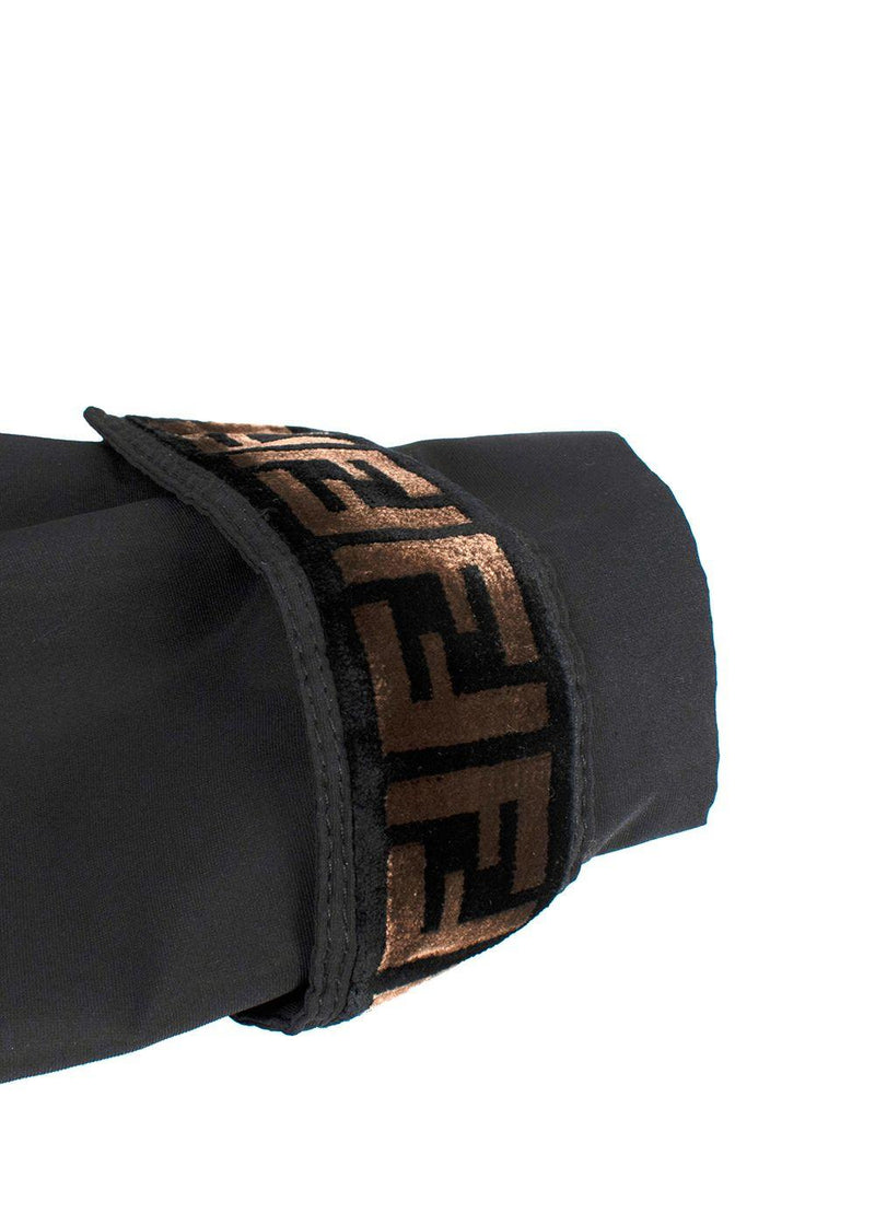 Fendi Black Short Trench Coat with Faux Fur Detail