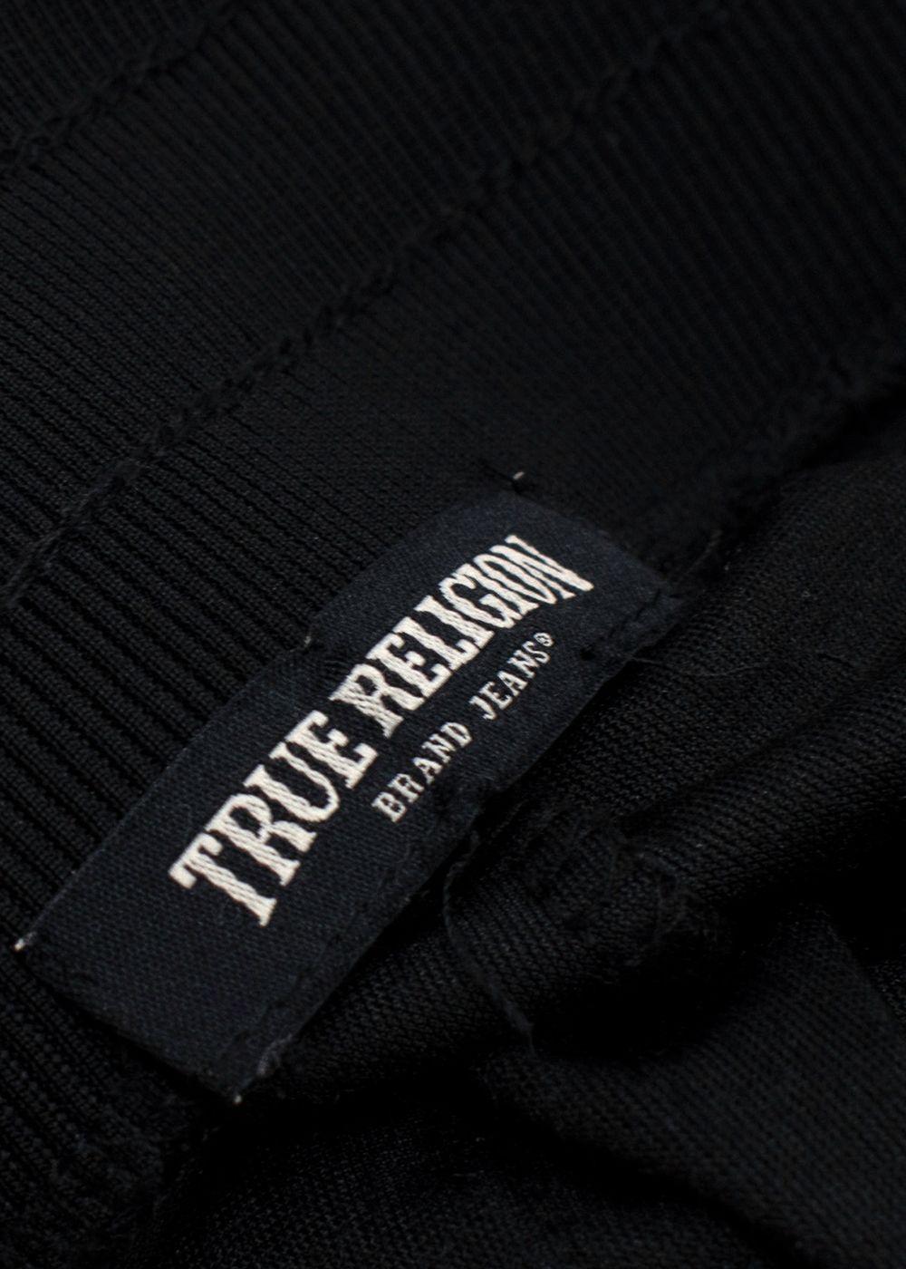 True Religion Black Velour Cuffed Joggers