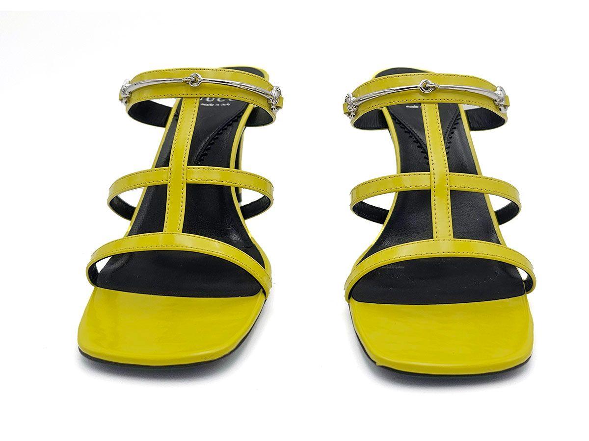 Gucci Yellow Leather Heeled Mules