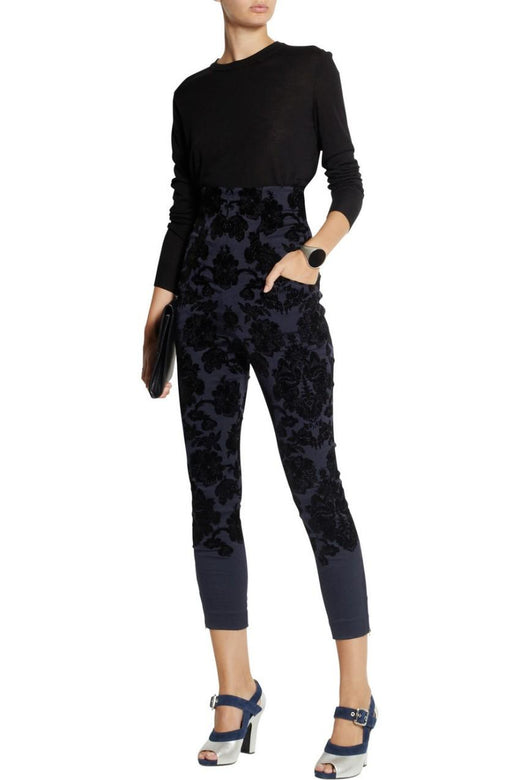Toga Flocked Velvet Skinny Pants