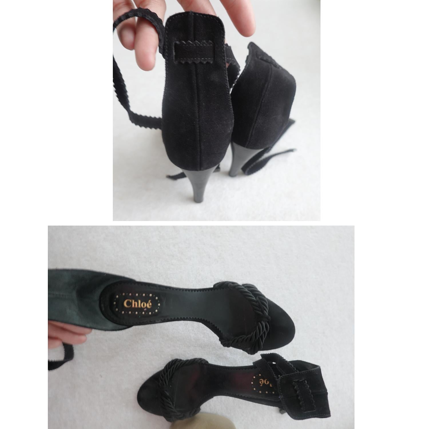 Chloe Suede & Rope Lace Up Sandals