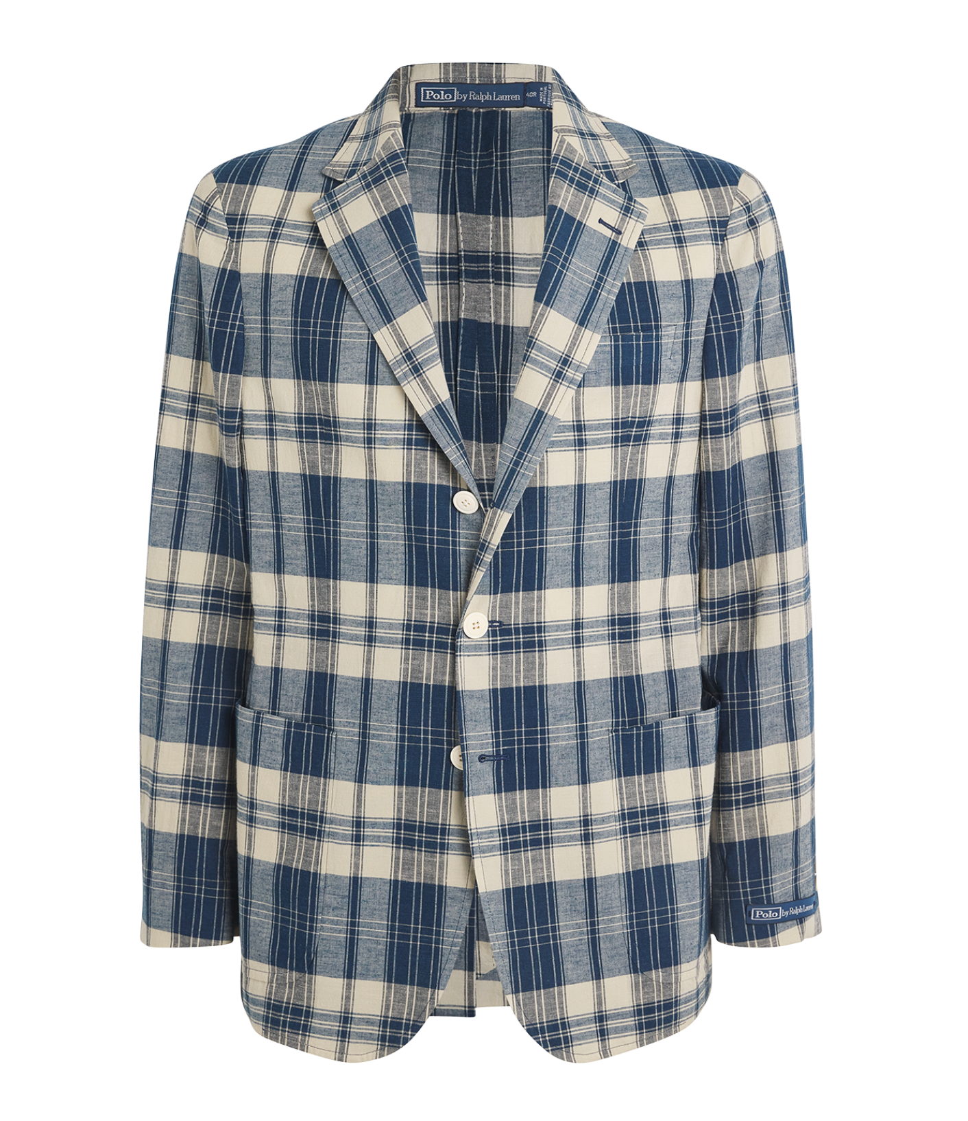 Ralph Lauren  Checked Single-Breasted Cotton Blazer