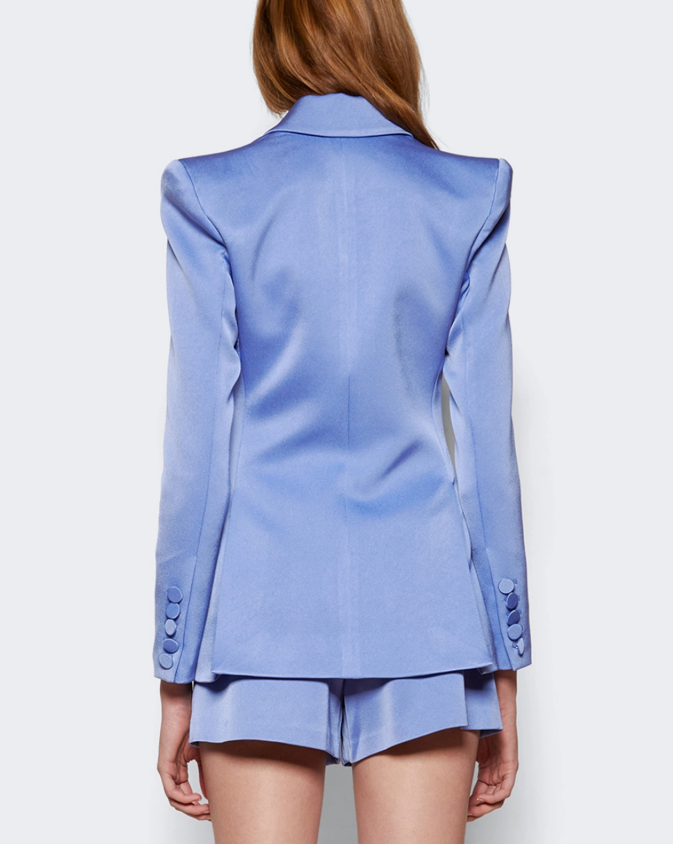 Alex Perry Satin Crepe Blazer Periwinkle