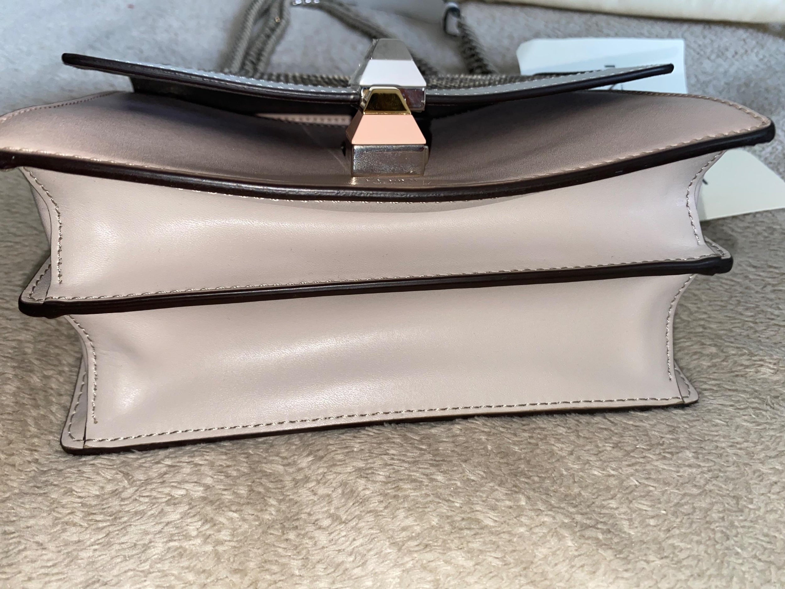 Pink leather & python Kan I bag
