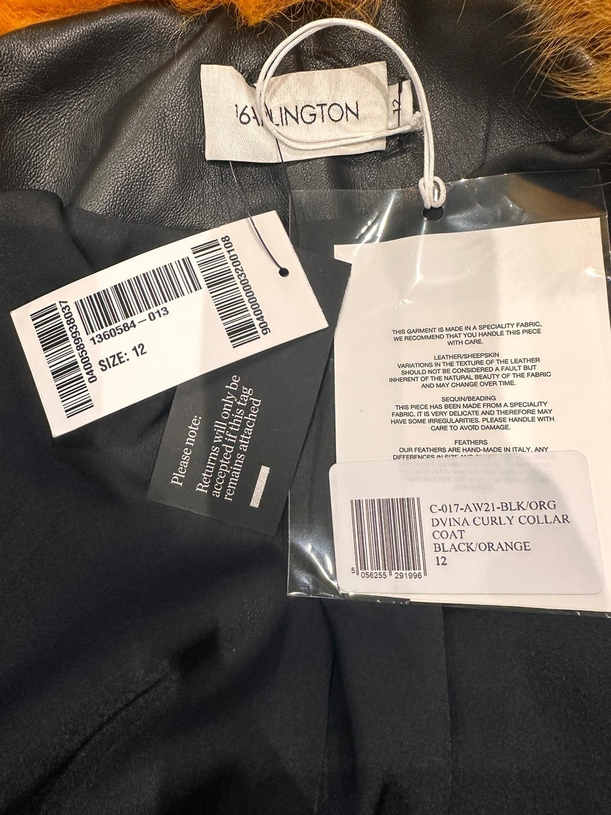 16Arlington Black Shearling Trimmed Leather Davina Trench Coat