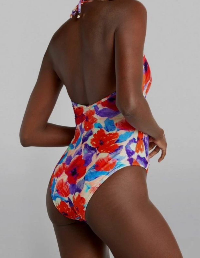 PatBO Floral Violent Plunge One Piece Swimsuit