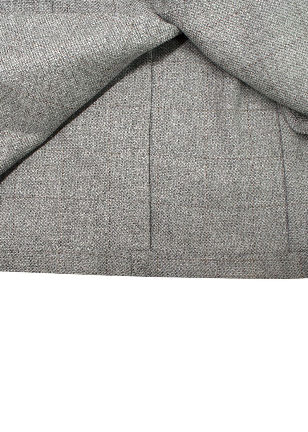 Loro Piana Grey Check Wool Single-breasted Blazer